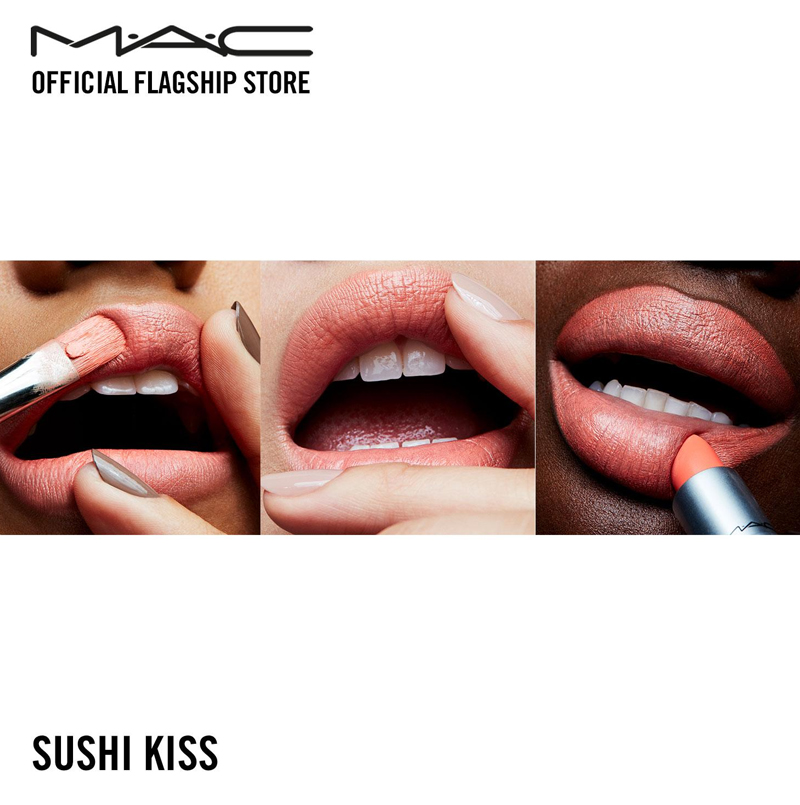 Son Thỏi Mềm Mịn Dạng Satin MAC Sushi Kiss Màu Cam San Hô Satin Lipstick