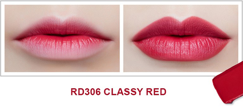 Son Thỏi Mịn Môi VDIVOV Lip Cut Rouge RD306 Classy Red 3.8g bám màu tốt
