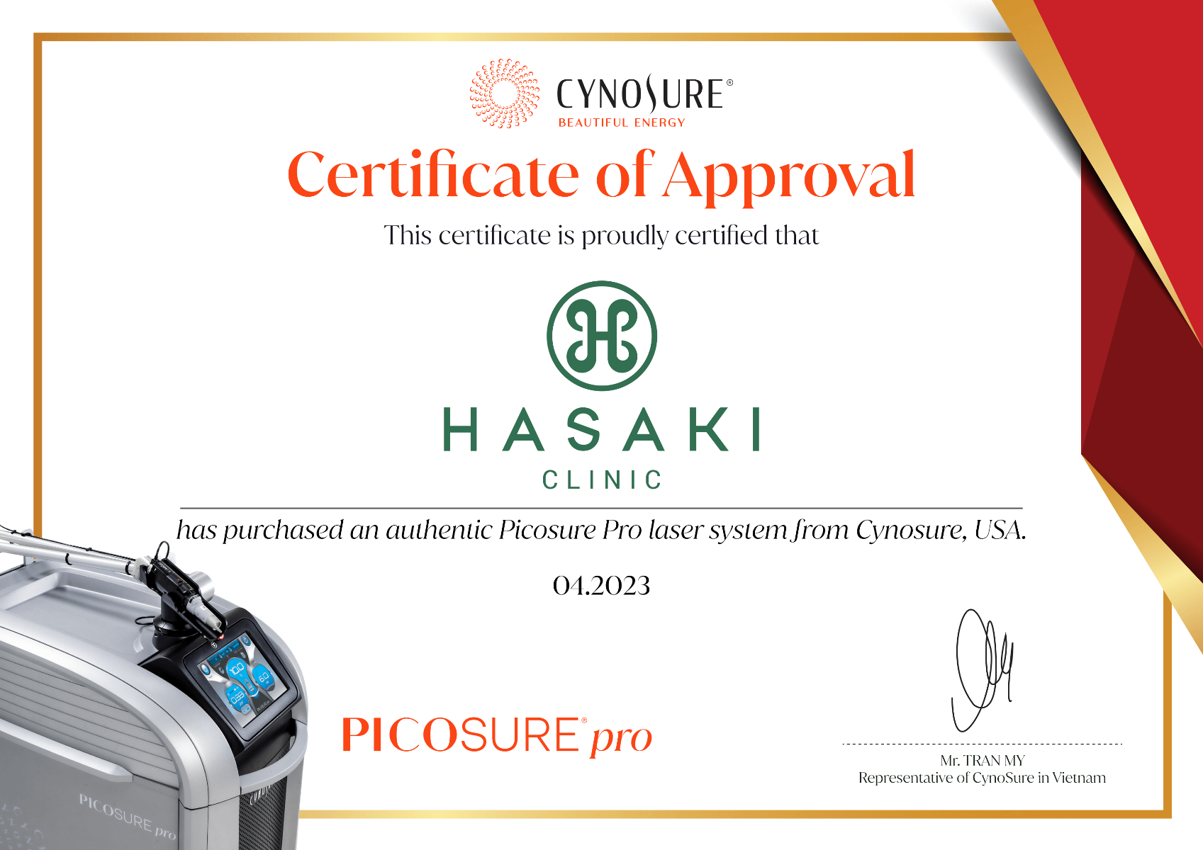 Hasaki Clinic sở hữu công nghệ Picosure Pro 100% chính hãng