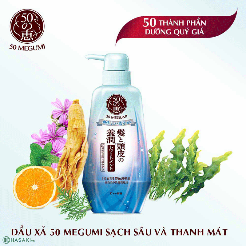 Dầu Xả 50 Megumi Fresh and Clean Conditioner Sạch Sâu & Thanh Mát 400ml