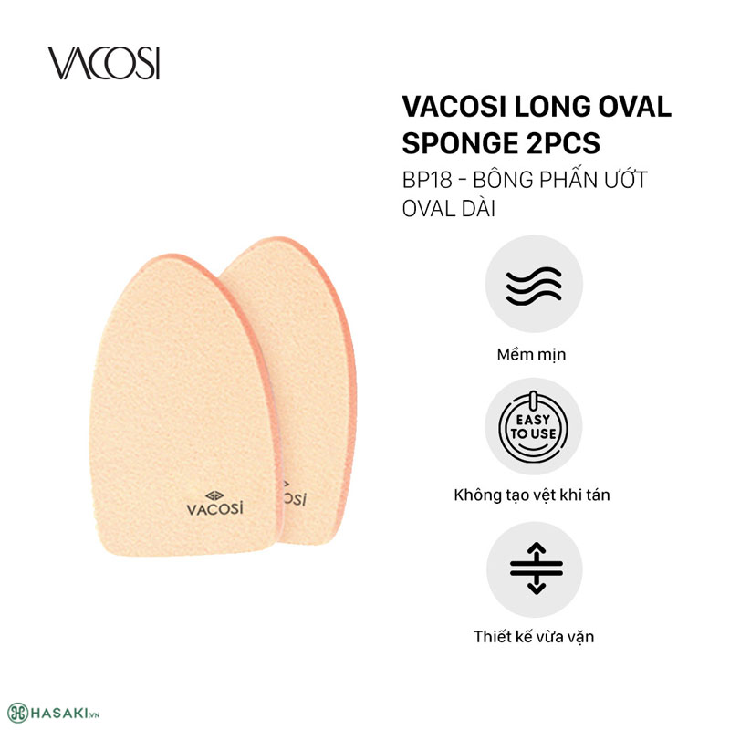 Bông Phấn Ướt Vacosi Long Oval Sponge Hình Oval Dài BP18