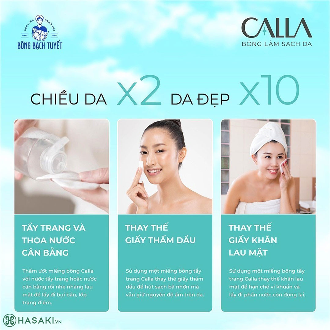 Bông Tẩy Trang Giúp Sạch Sâu Calla Túi 500g 