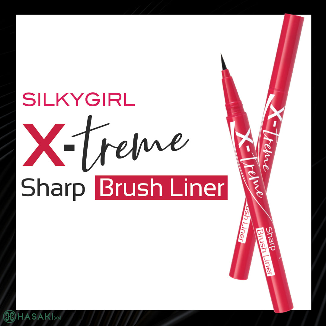 Bút Kẻ Mắt Silkygirl X-Treme Sharp Brush Liner Siêu Mảnh Màu 01 Extreme Black 0.5ml