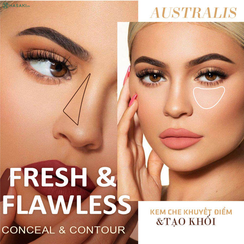 Che Khuyết Điểm Và Tạo Khối Australis Fresh & Flawless Conceal & Contour #Light