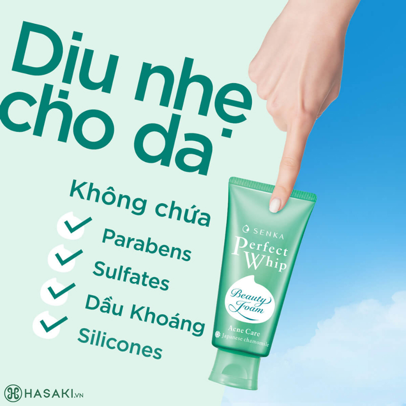 Sữa Rửa Mặt Senka Perfect Whip Acne Care Dành Cho Da Mụn 100g