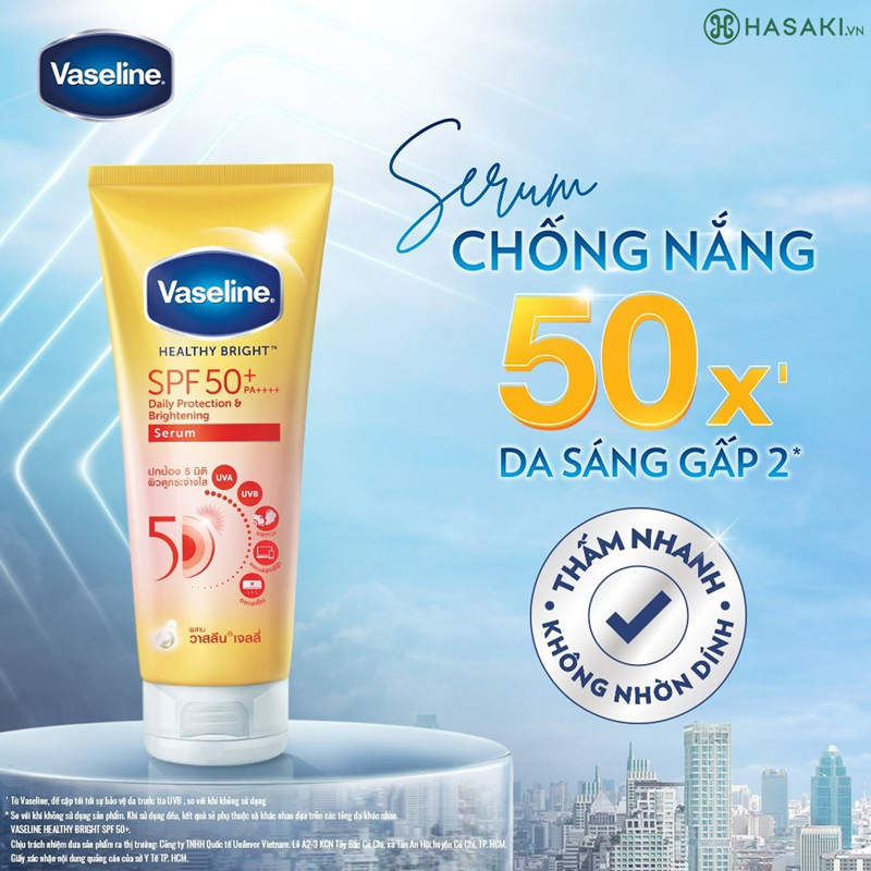 Serum Chống Nắng Cơ Thể Vaseline Healthy Bright Sun + Pollution Protection SPF 50+ PA++++ 300ml