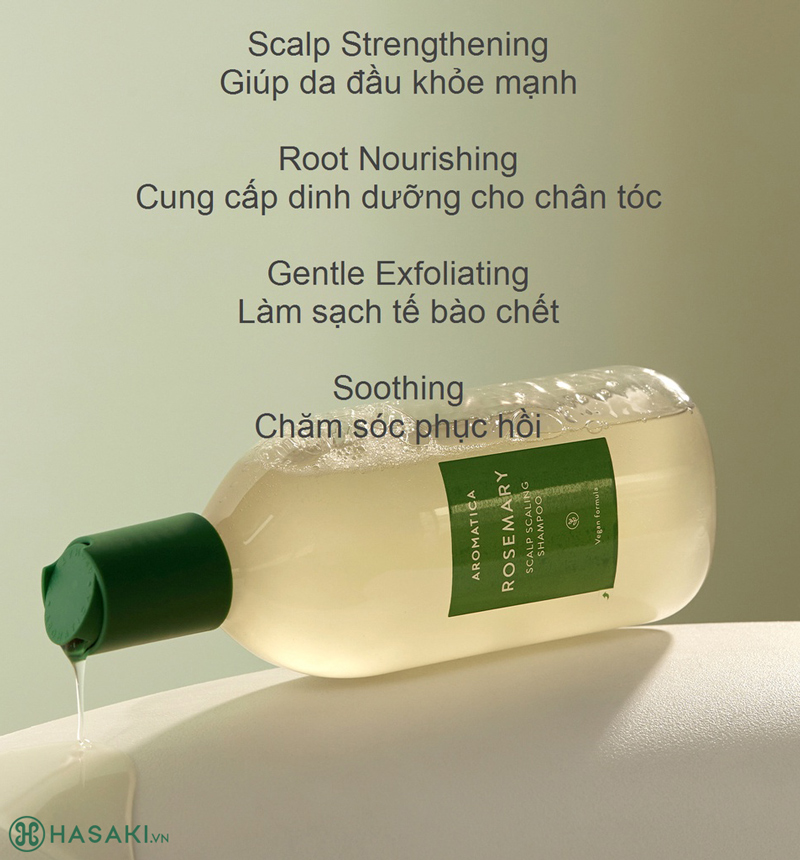 Dầu Gội Aromatica Rosemary Scalp Scaling Shampoo Hương Thảo Ngăn Rụng Tóc