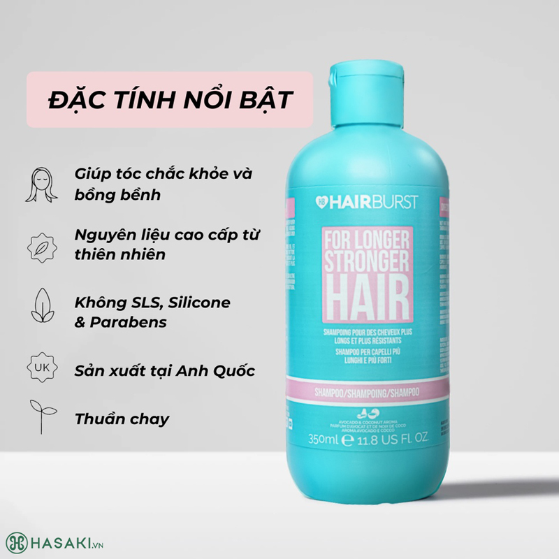 Dầu Gội Hairburst Avocado & Coconut For Longer Stronger Hair Giúp Tóc Mọc Dài Nhanh & Chắc Khỏe 350ml