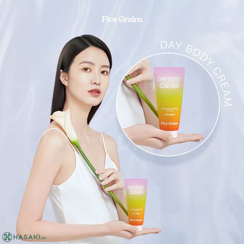 Sữa Dưỡng Thể Five Grains Niacinamide Day Body Cream - Moisturizing & White Tone-Up 200ml