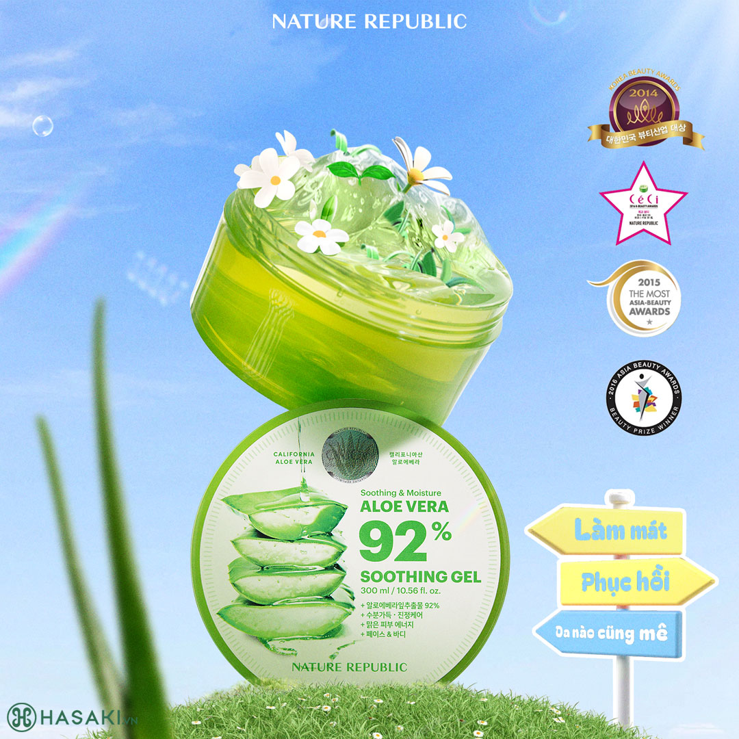 Gel Dưỡng Ẩm Nature Republic Chiết Xuất Lô Hội 300ml