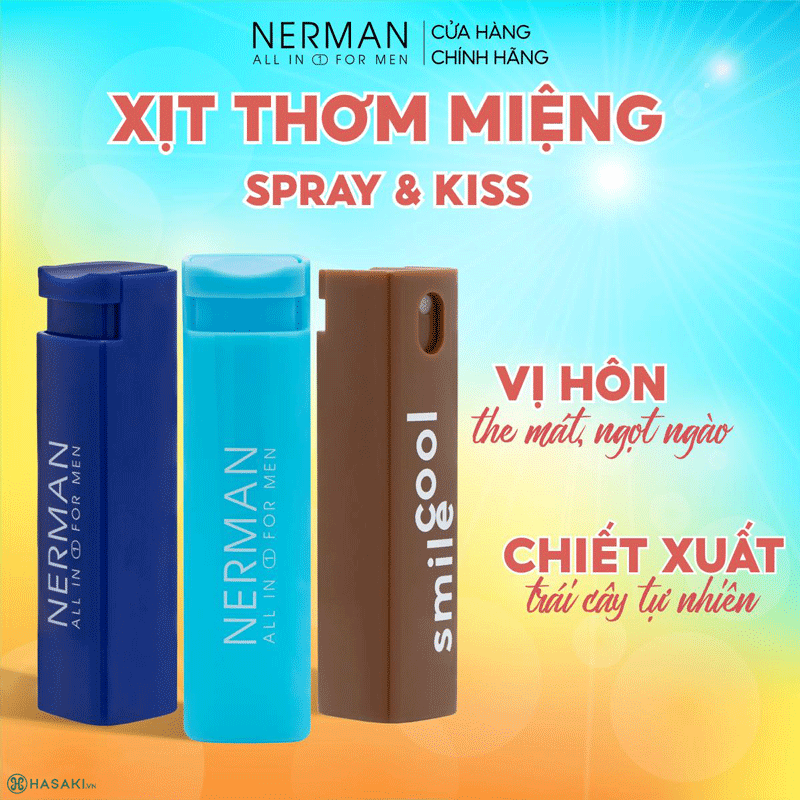 Xịt Thơm Miệng Nerman Spray & Kiss 10ml