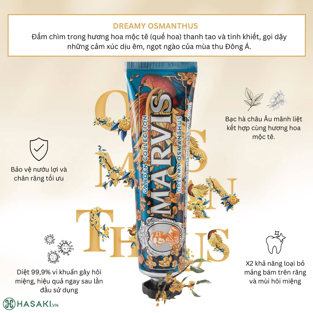 Kem Đánh Răng Marvis Dreamy Osmanthus Garden Collection Toothpaste 75ml