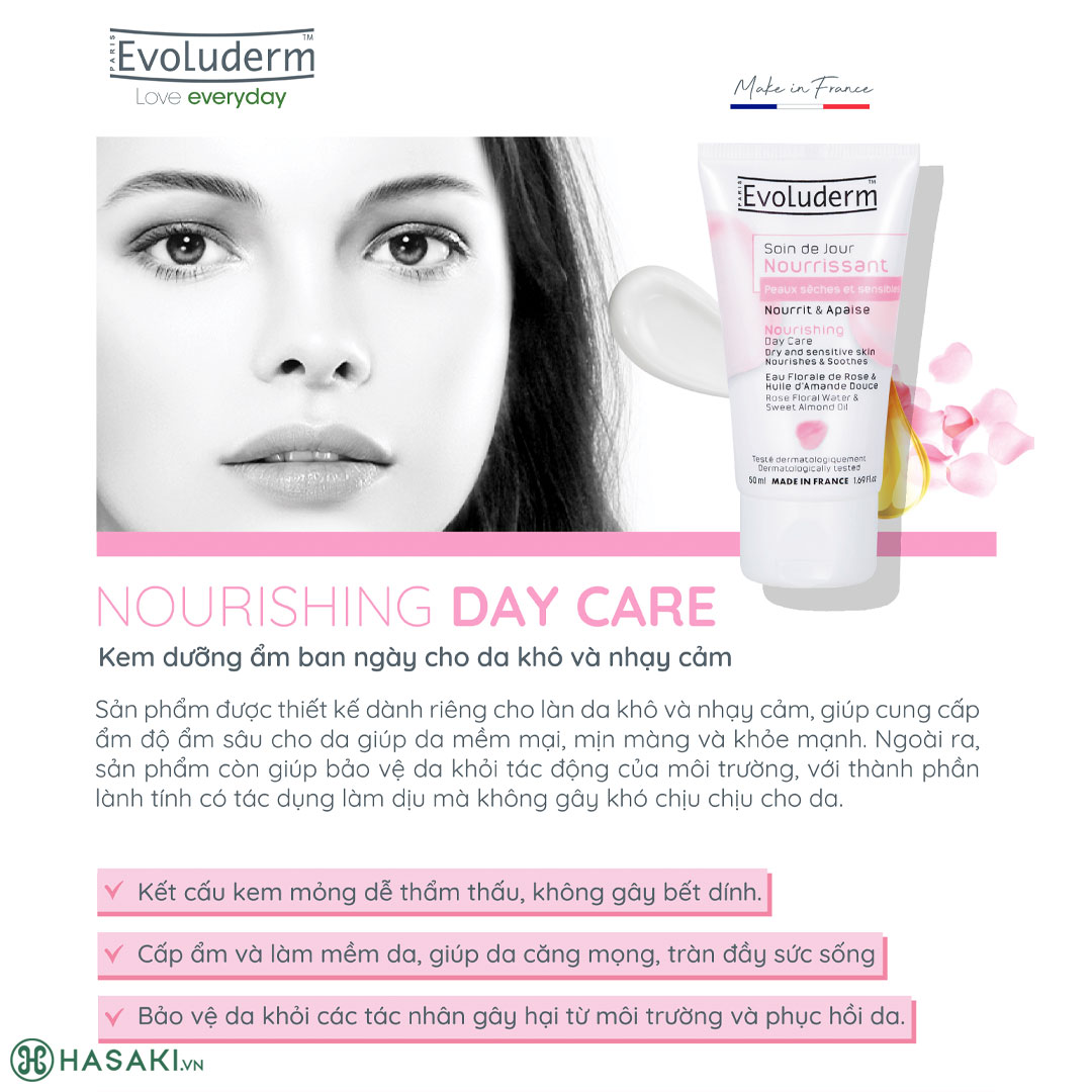 Kem Dưỡng Evoluderm Nourishing Day Care Dry And Sensitive Skin Phục Hồi Da Khô Nhạy Cảm Ban Ngày 50ml 