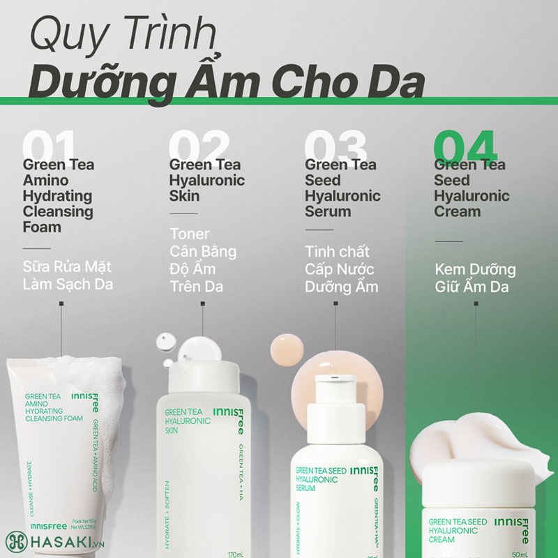 Kem Dưỡng innisfree Green Tea Seed Hyaluronic Cream 50ml