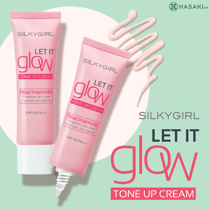 Kem Nâng Tông Silkygirl Let It Glow Tone Up Cream SPF 50 PA+++ 25ml 