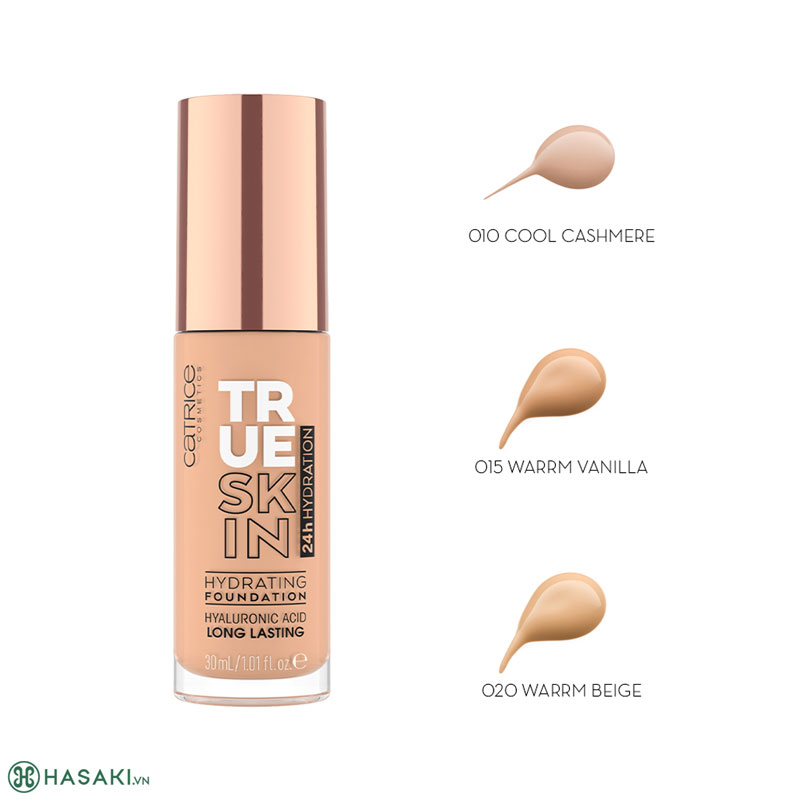 Kem Nền Catrice True Skin Hydrating Foundation Cấp Ẩm Căng Bóng 30ml