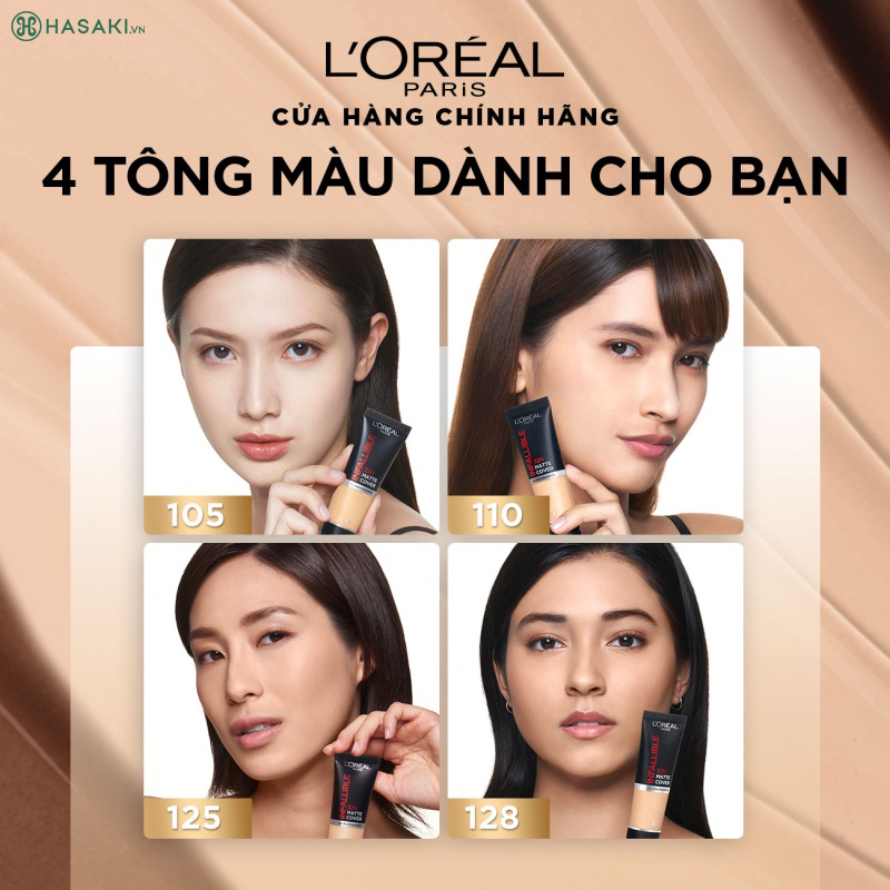 Kem nền L’Oreal Infallible 32H Matte Cover Foundation - 4% Niacinamide Che Phủ Cao 30ml