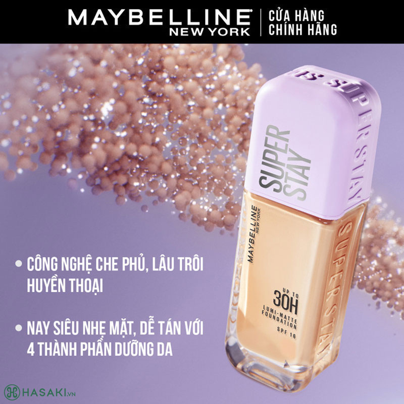 Kem Nền Maybelline Superstay Up To 30H Lumi-Matte Foundation SPF16 PA+++ Bắt Sáng 35ml