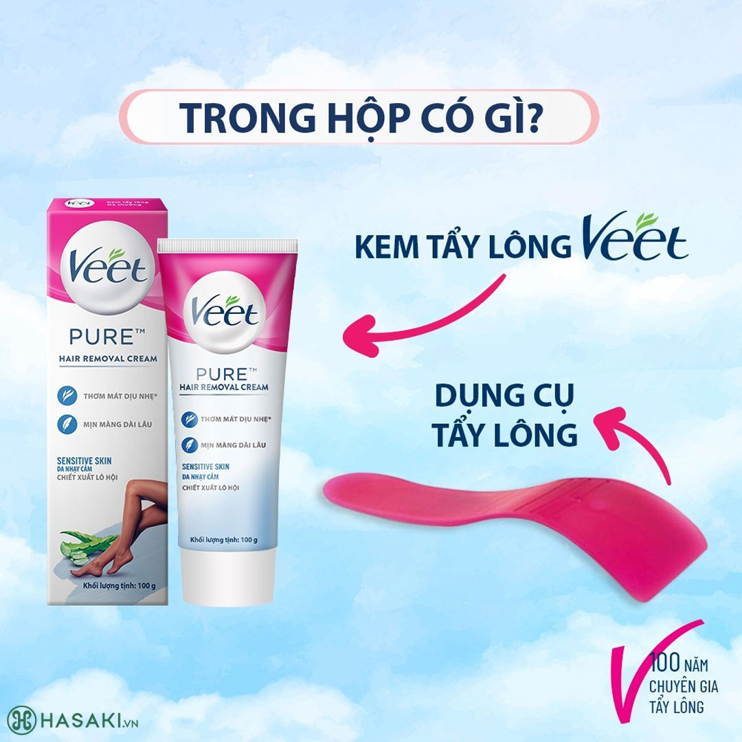 Kem Tẩy Lông Veet Pure Pure Hair Removal Cream - Sensitive Skin 