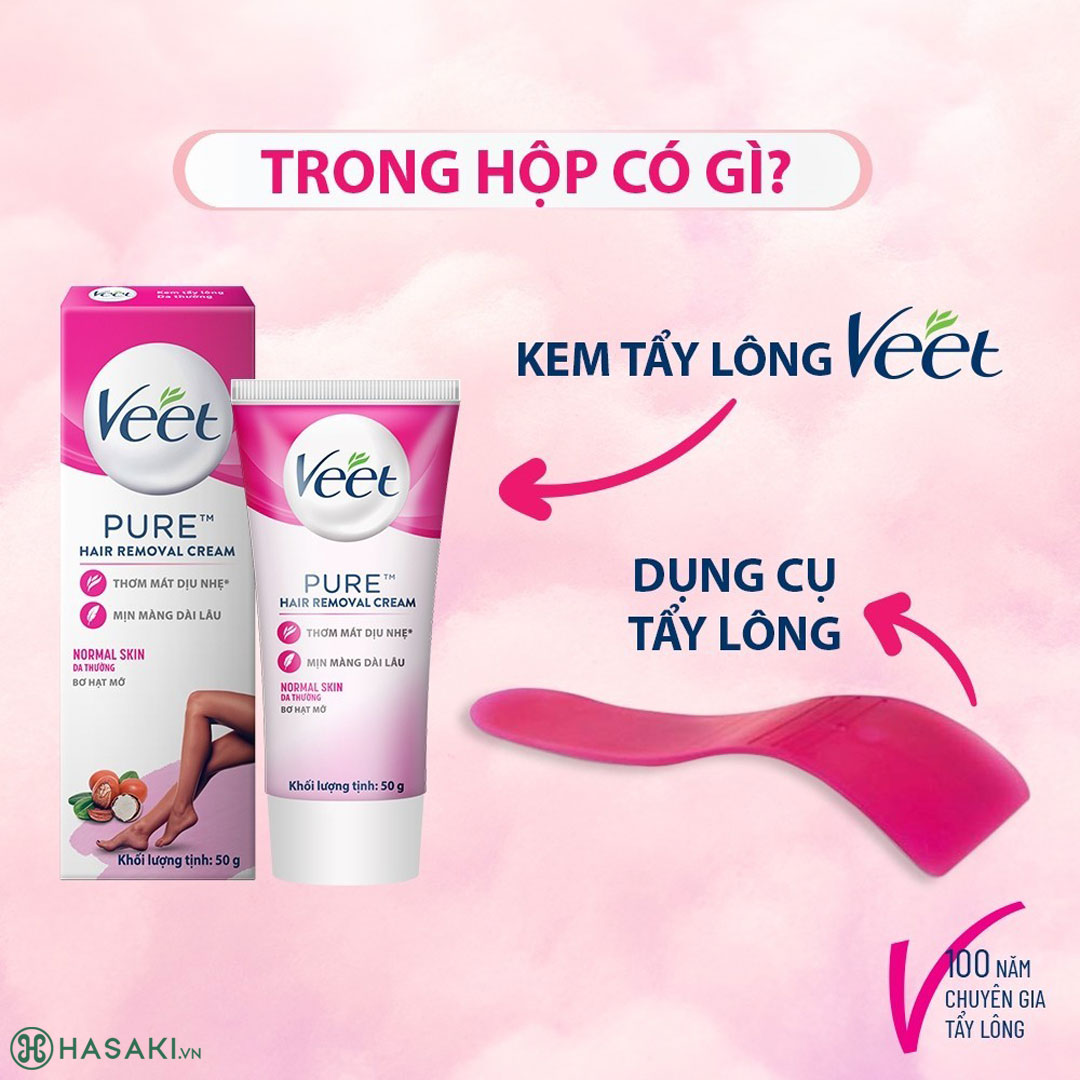 Kem Tẩy Lông Veet Pure Pure Hair Removal Cream - Normal Skin 50g (Mới)