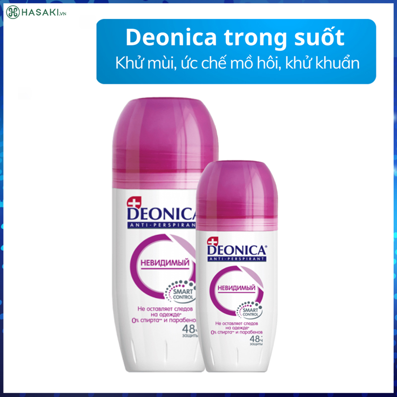 Lăn Khử Mùi Deonica Unisex Invisible Trong Suốt 50ml