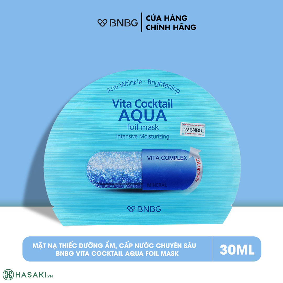 Mặt Nạ BNBG Vita Cocktail Aqua Foil Mask Dưỡng Ẩm Chuyên Sâu Cho Mọi Loại Da 30ml