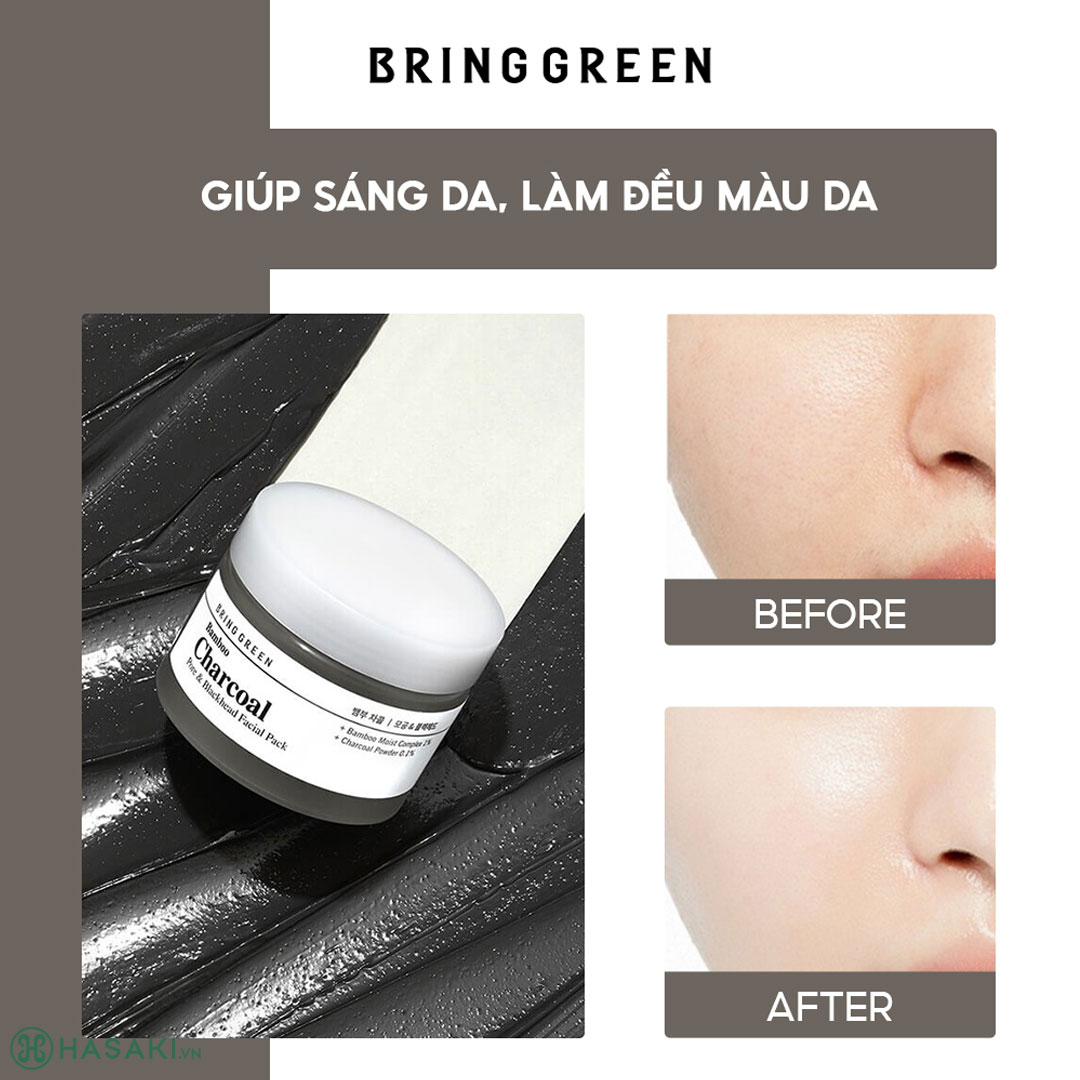 Mặt Nạ Bring Green Bamboo Charcoal Pore & Blackhead Facial Pack Than Tre 100ml