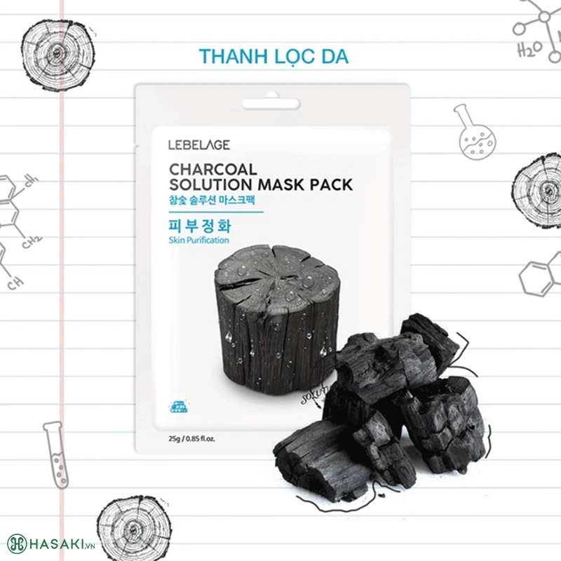 Mặt Nạ Lebelage Charcoal Solution Mask Pack Than Tre Sạch Sâu, Se Khít Lỗ Chân Lông 