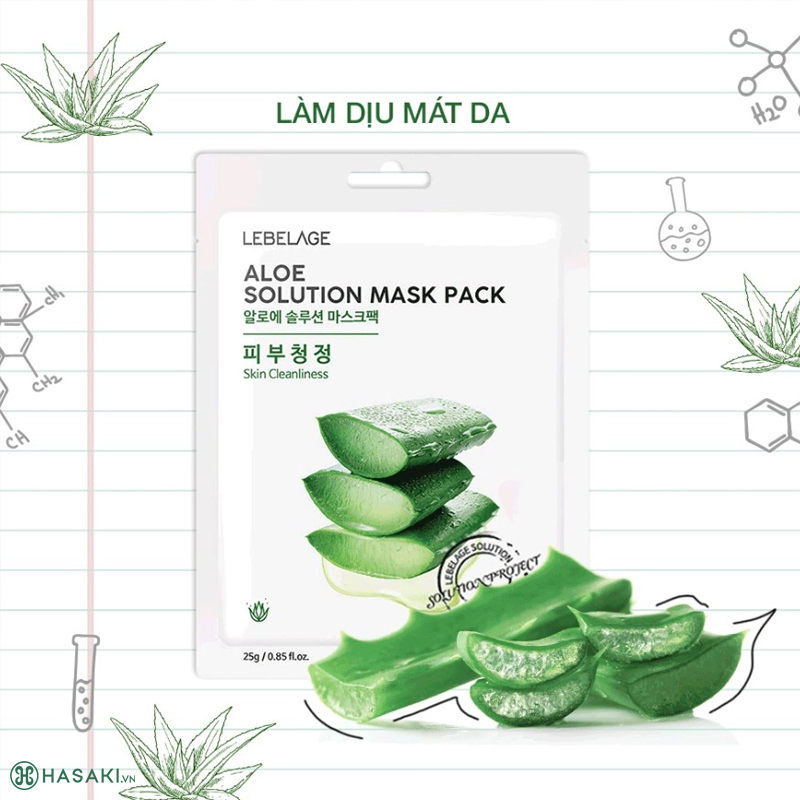 Mặt Nạ Lebelage Aloe Solution Mask Pack Lô Hội Dưỡng Da Mịn Màng, Rạng Rỡ 
