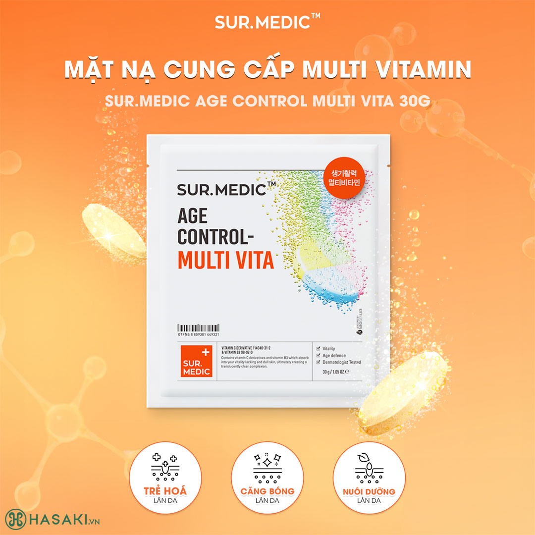 Mặt Nạ Sur.Medic+ Age Control Multi Vita Mask Cung Cấp Multi Vitamin 30g