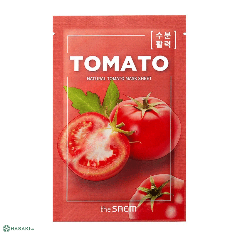Mặt Nạ The Saem Natural Tomato Mask Sheet Chiết Xuất Cà Chua Dưỡng Sáng Giữ Ẩm 21ml