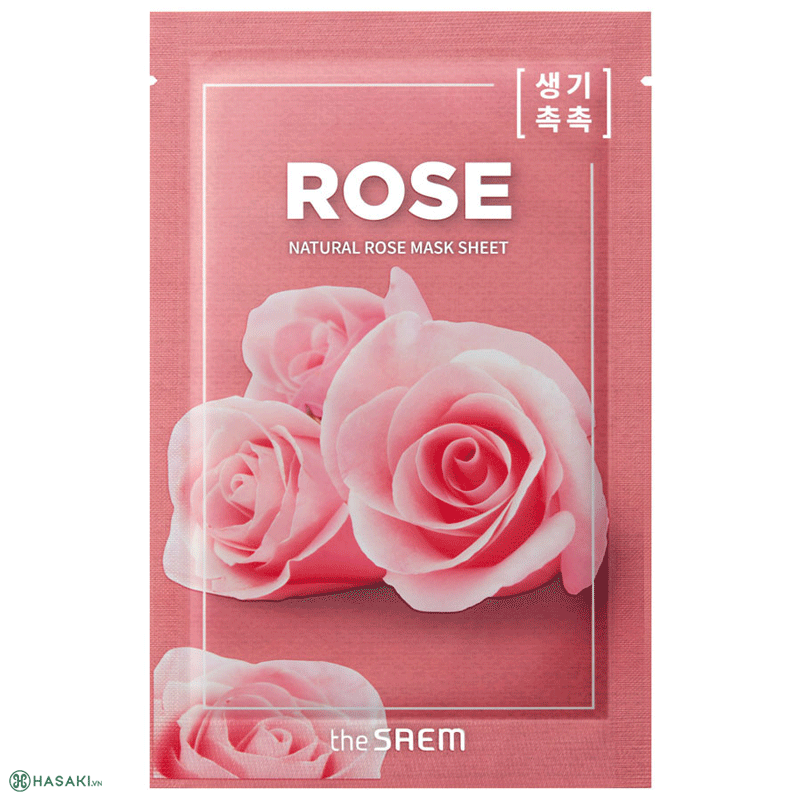 Mặt Nạ The Saem Natural Rose Mask Sheet Chiết Xuất Hoa Hồng Dưỡng Sáng Giữ Ẩm 21ml