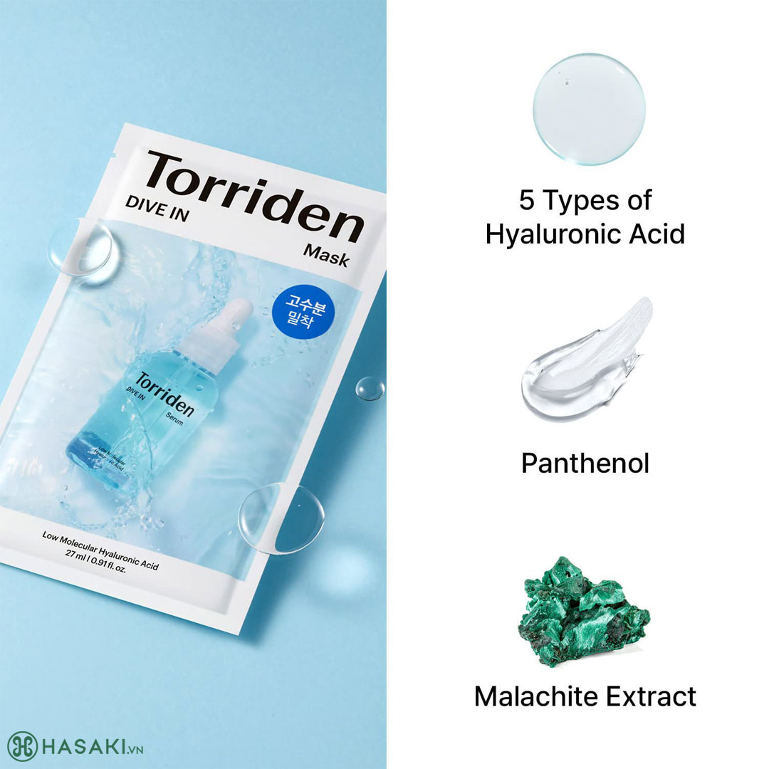 Mặt Nạ Torriden DIVE-IN Low Molecular Hyaluronic Acid Mask Pack Dưỡng Ẩm 27ml