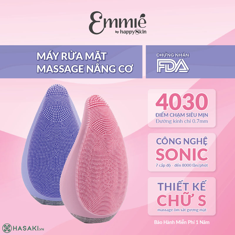 Máy Rửa Mặt Emmié Premium Facial Cleansing Brush Sonic Extra