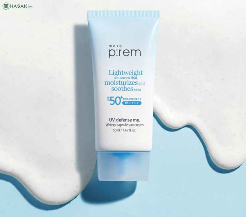 Kem Chống Nắng Hóa Học Make p:rem UV Defense me. Watery Capsule Sun Cream