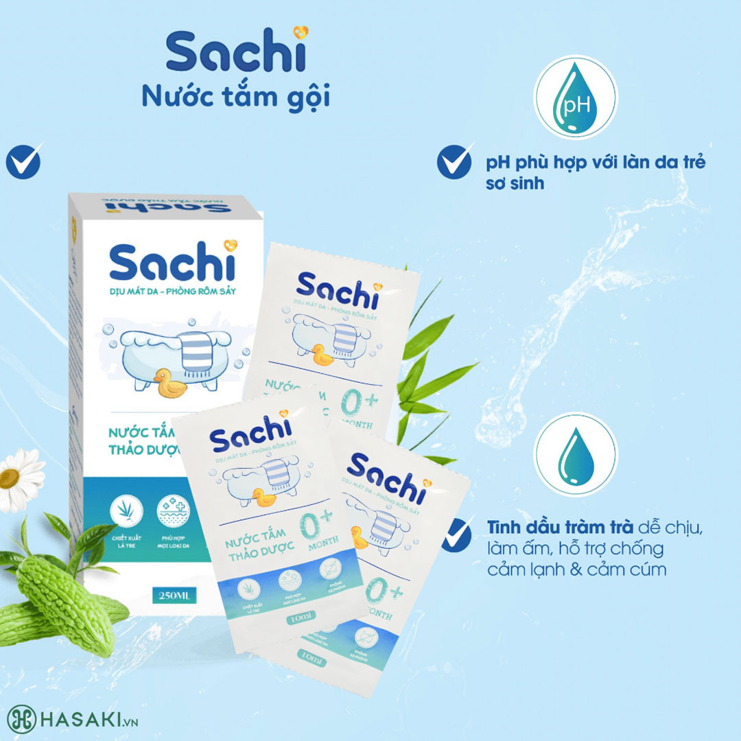 Nước Tắm Thảo Dược Sachi An Toàn Cho Bé