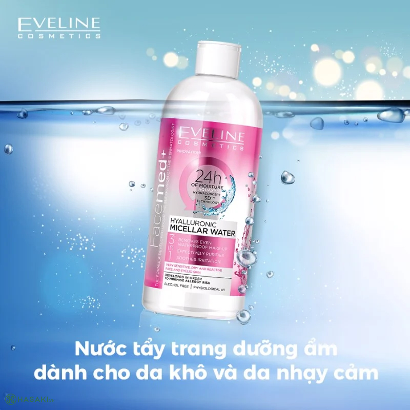Nước tẩy trang Eveline Purifying Micellar Water 400ml cho da khô và nhạy cảm