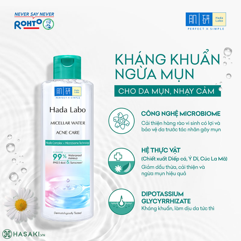 Nước Tẩy Trang Hada Labo Micellar Water Acne Care Sạch Sâu Cho Da Mụn, Nhạy Cảm 240ml
