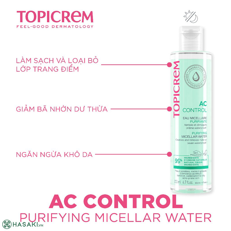 Nước Tẩy Trang Topicrem Ac Control Purifying Micellar Water 200ml