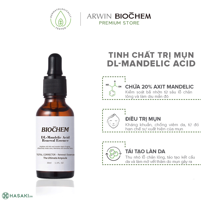Serum Biochem DL-Mandelic Acid Ngăn Ngừa Mụn 