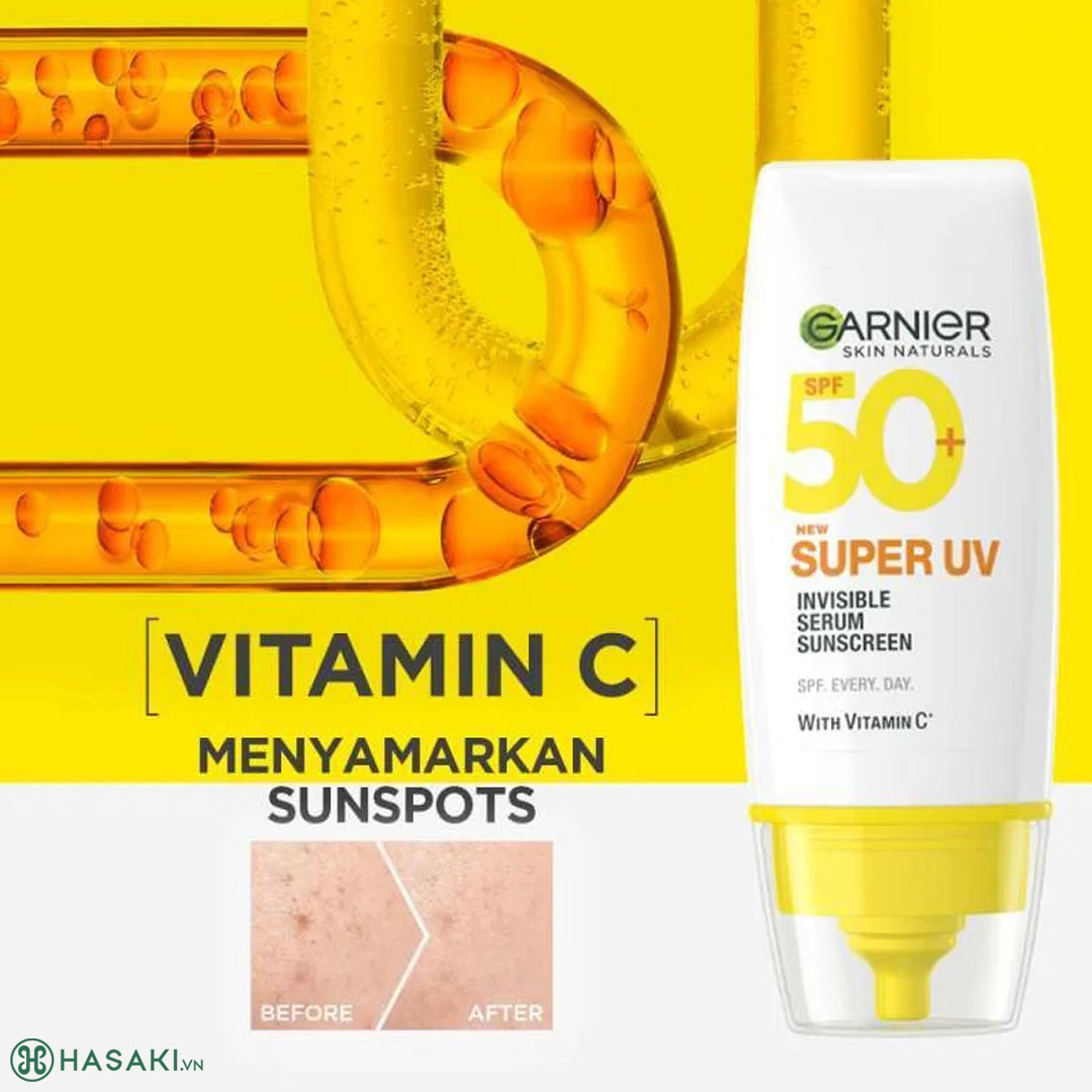 Serum Chống Nắng Mỏng Nhẹ Garnier Super UV Invisible Serum Sunscreen SPF50+ PA++++ 30ml