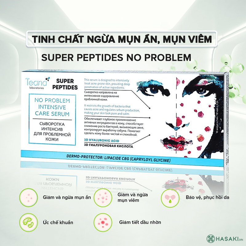 Serum Teana Super Peptides No Problem Intensive Care Giảm & Ngừa Mụn Ẩn, Mụn Viêm 