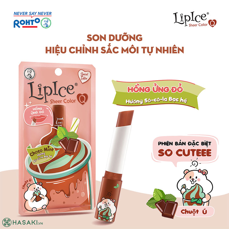 LipIce Sheer Color Q Choco Mint Hương Choco Mint - Màu Hồng Ửng Đỏ
