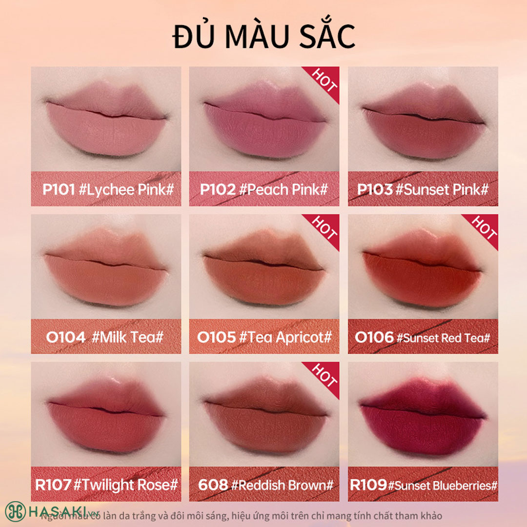 Son Colorkey Airy Lip Gloss Mousse Series Nhung Mờ 2g