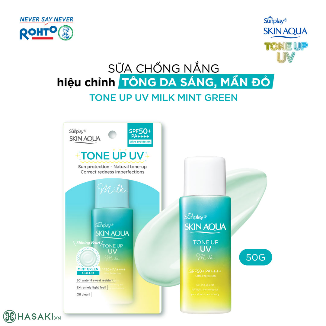 Sữa Chống Nắng Hiệu Chỉnh Sắc Da - Sunplay Skin Aqua Tone Up UV Milk Mint Green