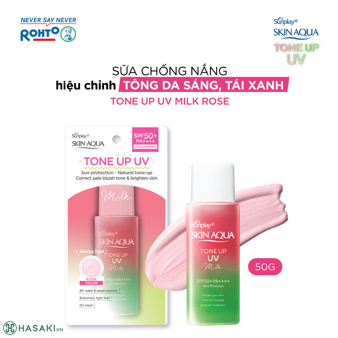 Sữa Chống Nắng Hiệu Chỉnh Sắc Da - Sunplay Skin Aqua Tone Up UV Milk Happiness Aura (Rose)