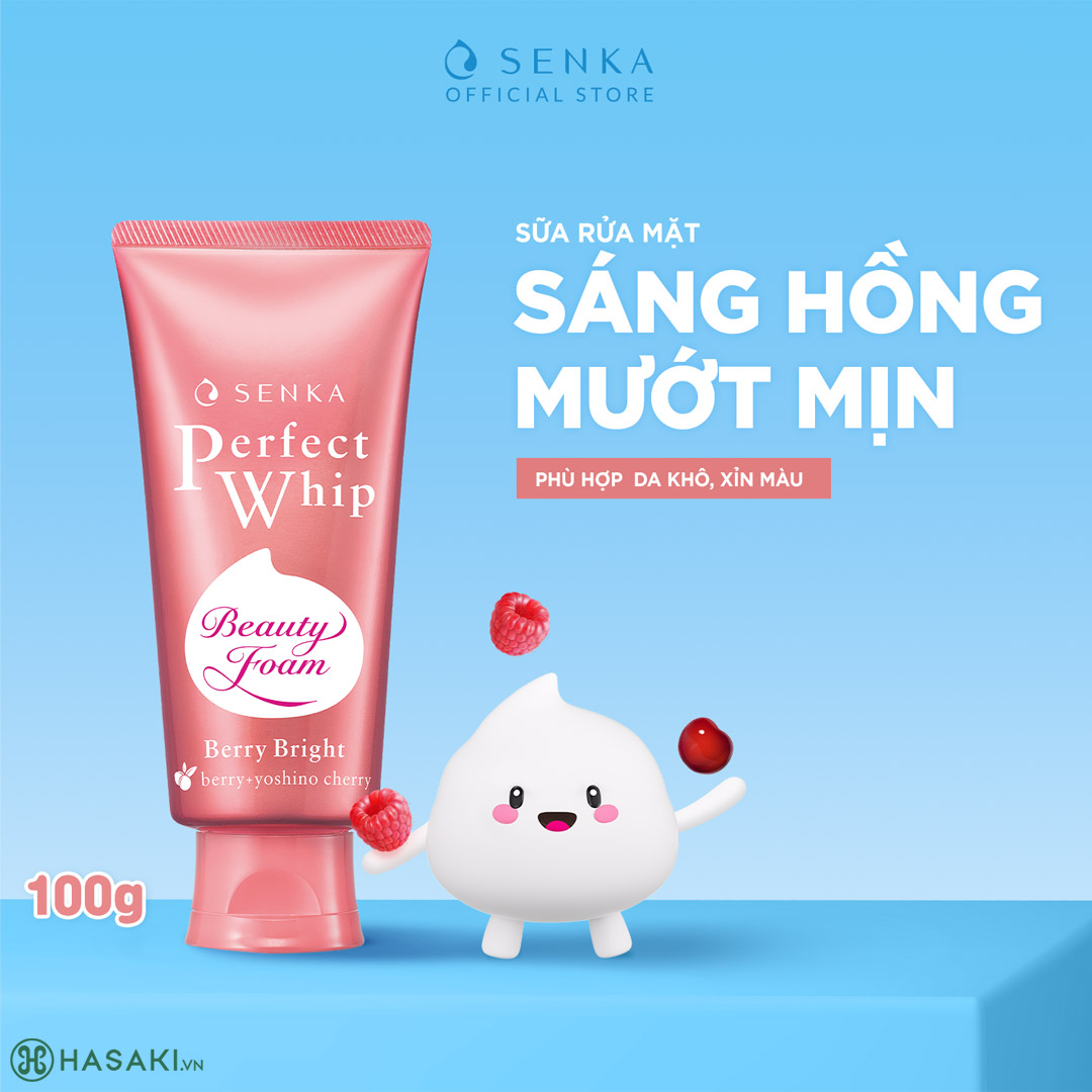 Sữa Rửa Mặt Senka Làm Sạch Sâu & Dưỡng Sáng Hồng 100g