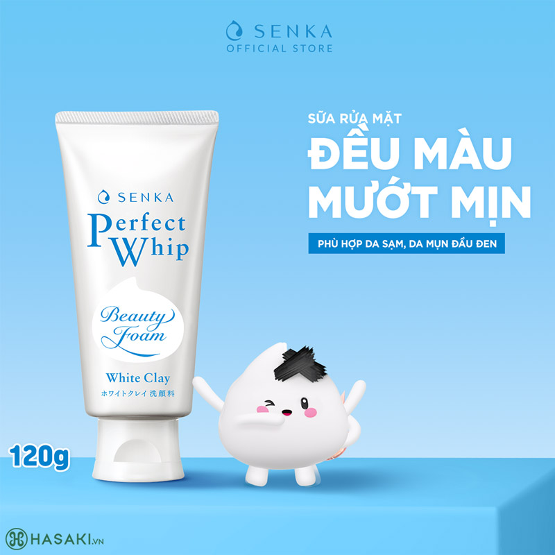 Sữa Rửa Mặt Senka Đất Sét Trắng Làm Đều Màu Da 120g