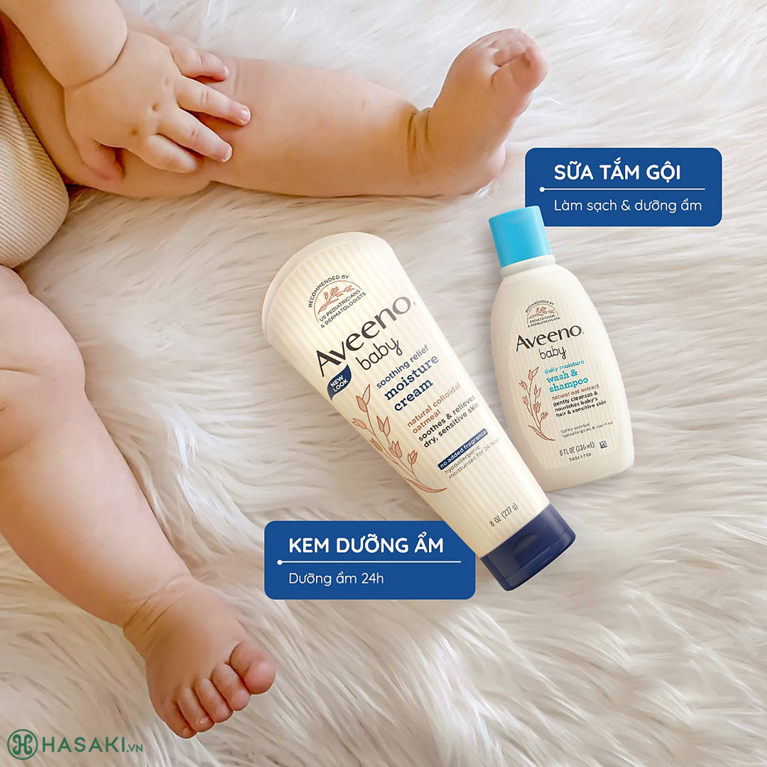 Sữa Tắm Gội Aveeno Baby Daily Moisture Wash & Shampoo 