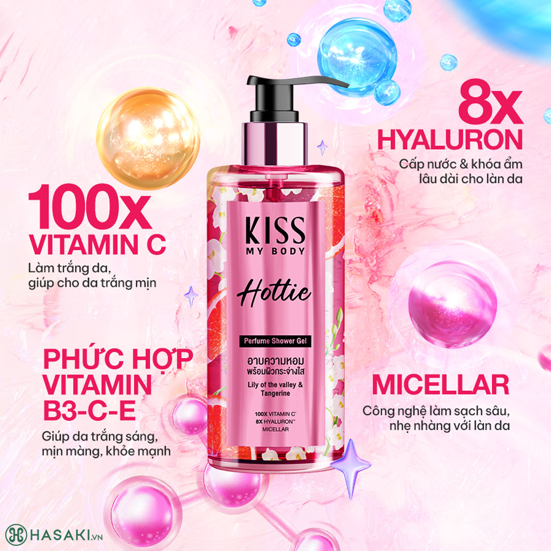 Sữa Tắm Kiss My Body Perfume Shower Gel Hương Nước Hoa Hottie 380ml